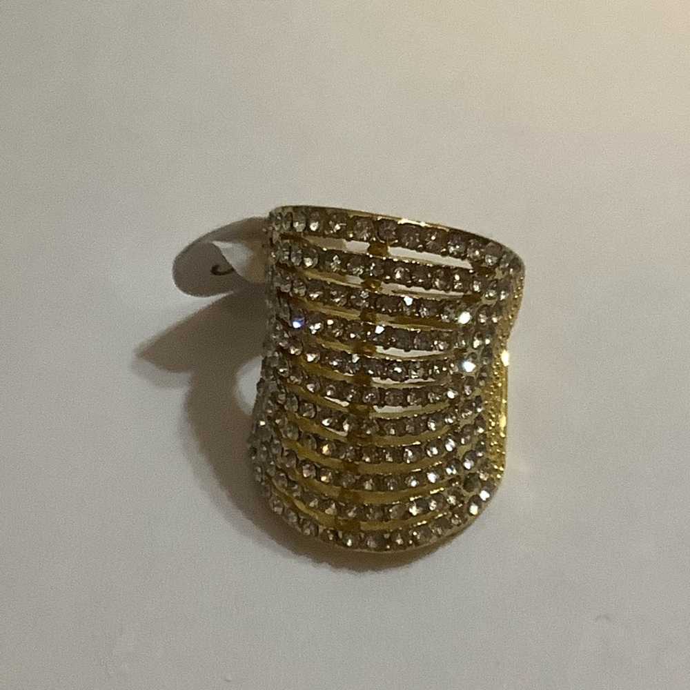 Layered Styled Silver or Gold Rhinestones Crystal Rings - Picture 14 of 16